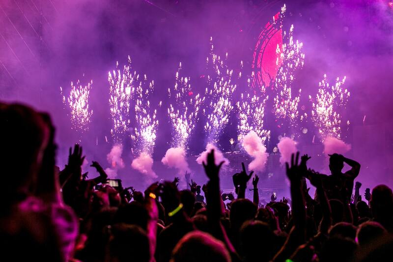 An image from an exclusive party with fireworks.